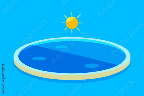 clear blue pool water with sun reflections summer pool