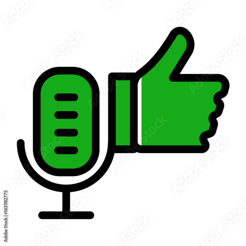 Positive Engagement Thumb Icon from Podcast Collection (Solid Color Lineal Style)