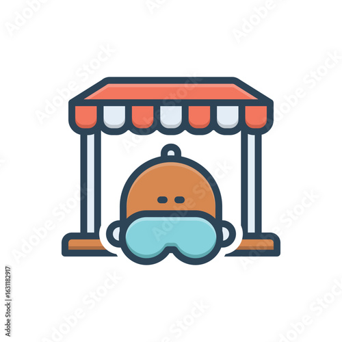 Color illustration icon for sports store