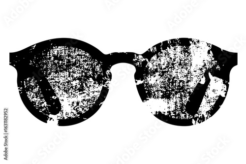 Vector Distressed of round sunglasses.