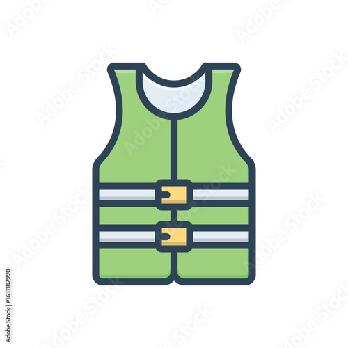 Color illustration icon for vest