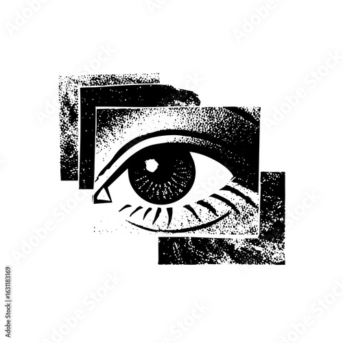 Vector Abstract eye with geometric shapes.