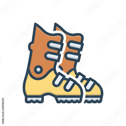 Color illustration icon for boots