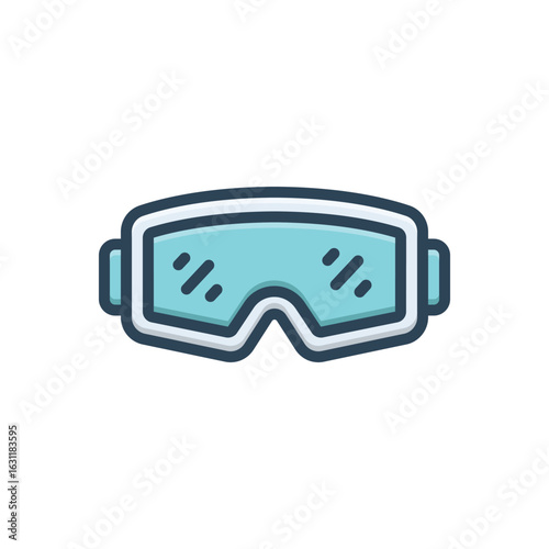 Color illustration icon for glasses