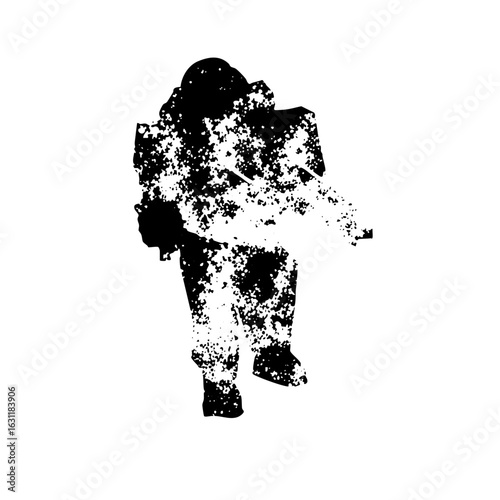 Vector Abstract silhouette of a person aiming a weapon.