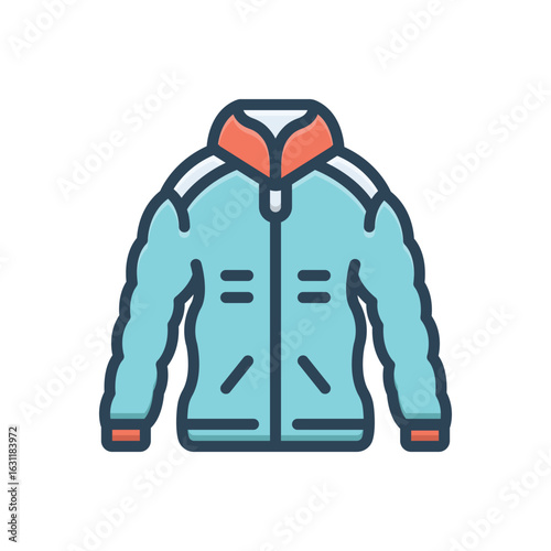 Color illustration icon for jacket