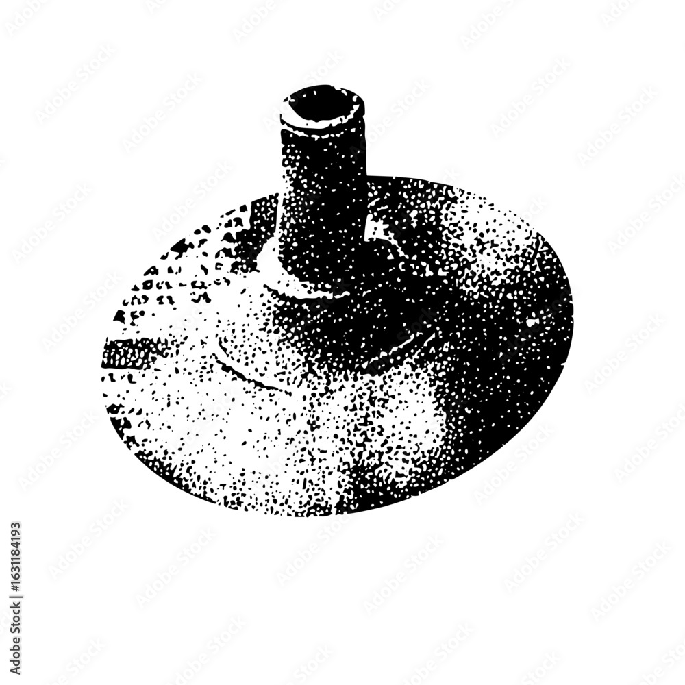 Fototapeta premium Vector Vintage ceramic vessel with cylindrical neck .