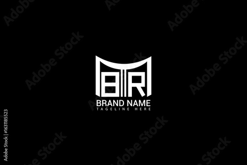 BR Letter Logo Design for Business Branding Bold Monogram in Black and White Minimalist and Modern Lettermark Logo for Company, Firm, or Personal Brand Identity with Clean Typography