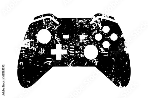 Vector Black gamepad controller with distressed texture.