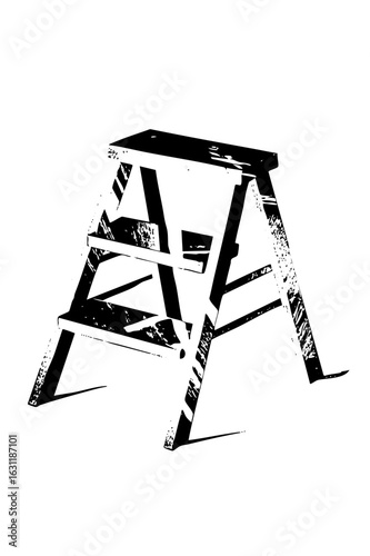 Vector Abstract black vector of a collapsed ladder.