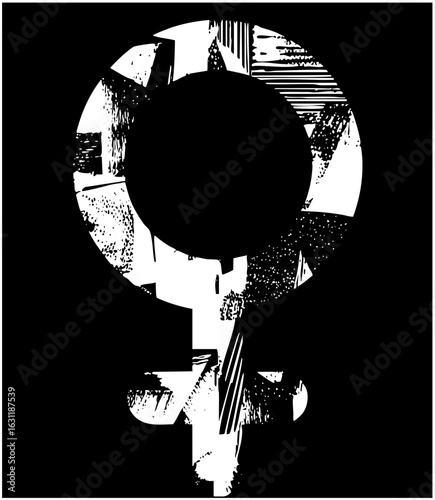 Vector Abstract female symbol with geometric .