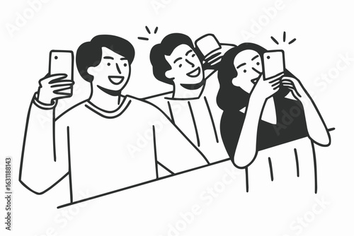 People taking photos together