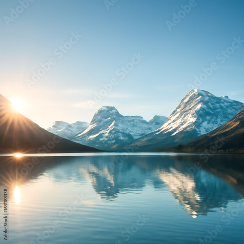 Fototapeta Naklejka Na Ścianę i Meble -  mountain lake in the morning natural image background