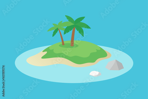 tropical island with crystal clear lagoon