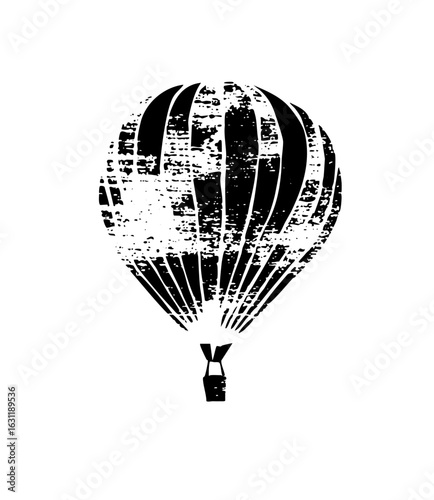 Vector Distressed hot air balloon vector .