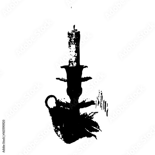 Vector Elegant candlestick features a detailed ornate .