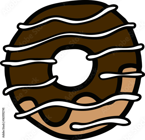 delicious chocolate doughnut cartoon element