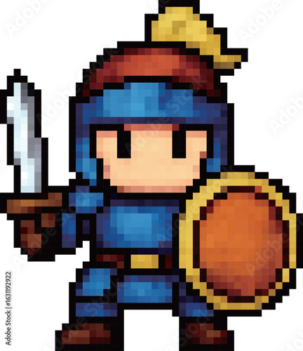 RPG party warrior (fighter) pixel art