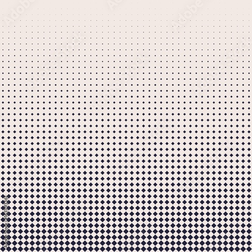 This image features a modern, abstract geometric pattern with a halftone gradient effect. The pattern is composed of a grid of solid diamond shapes that transition in size and density