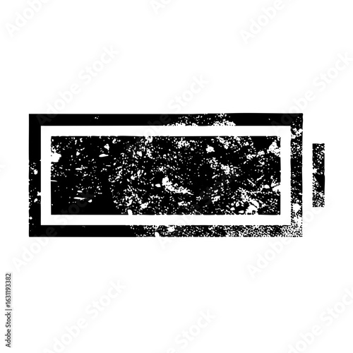 Vector Minimalist low battery with distressed texture.