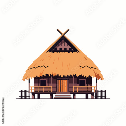 Traditional Village Hut Vector Art