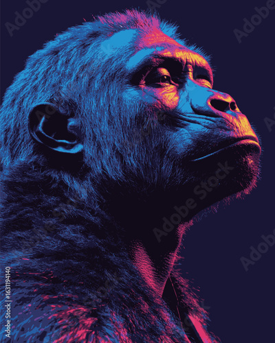 African handsome APE wearing suit