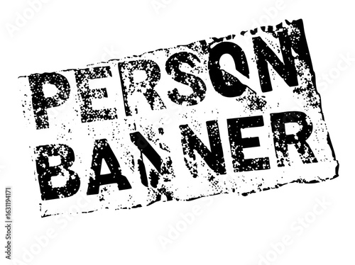 Vector Grunge Stamp with Person Banner Text