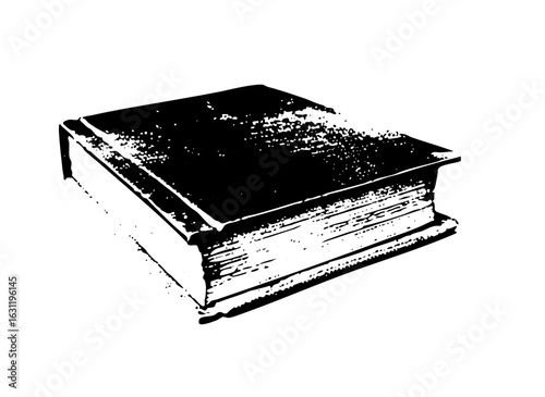 Vector Vintage book with textured cover and pages.