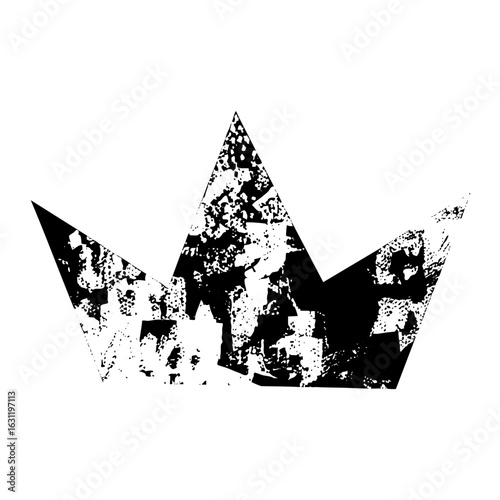 Vector Distressed crown with a grunge texture.