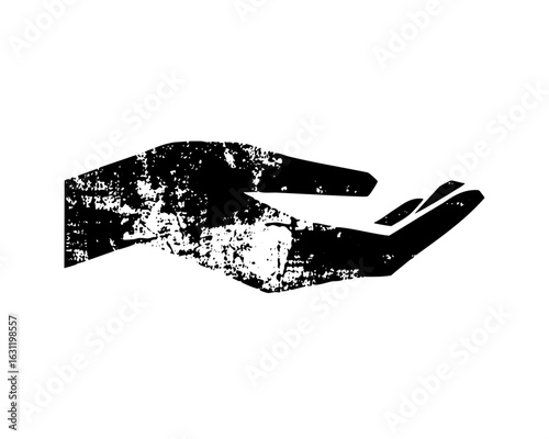 Vector Distressed Black Hand Offering Gesture