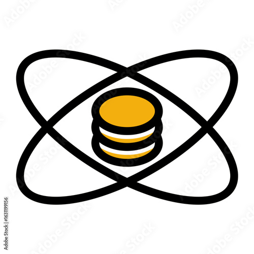 Computational Network Analysis Icon from Science Collection (Outline Color Lineal Style)