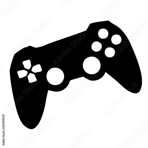 Vector Black gamepad with white buttons and directional pad.