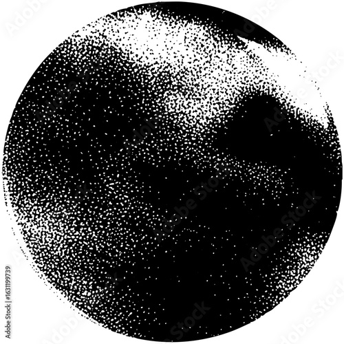 Vector Abstract Yin Yang Symbol with Grainy Texture