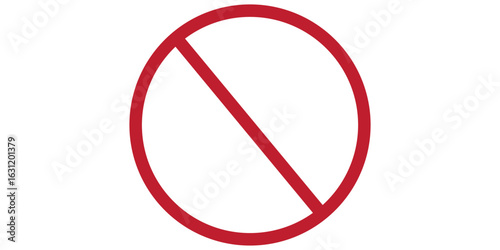 Red circle with diagonal line prohibition symbol