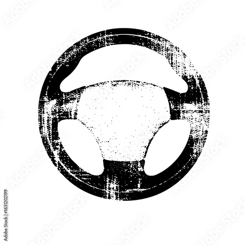 Vector Detailed steering wheel with central hub.