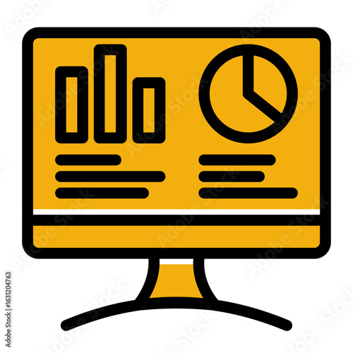 Analytical Statistics Dashboard Icon from Science Collection (Glyph Color Lineal Style)