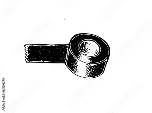Vector Detailed of a bolt and nut assembly.
