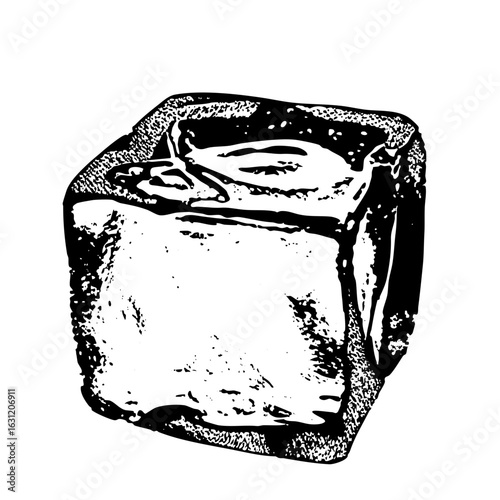 Vector Detailed of a crystalline sugar cube.