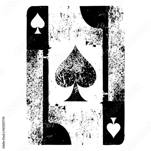 Vector Distressed Ace of Spades Playing Card