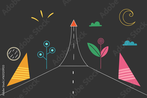 chalk art on summer sidewalk colorful drawings