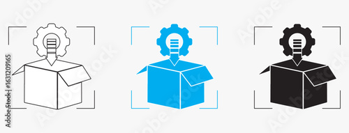 new project icon. Thin, Light Regular And Bold style design isolated on white background