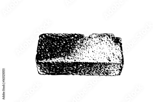 Vector Rustic bread slice with textured crumb and crust.