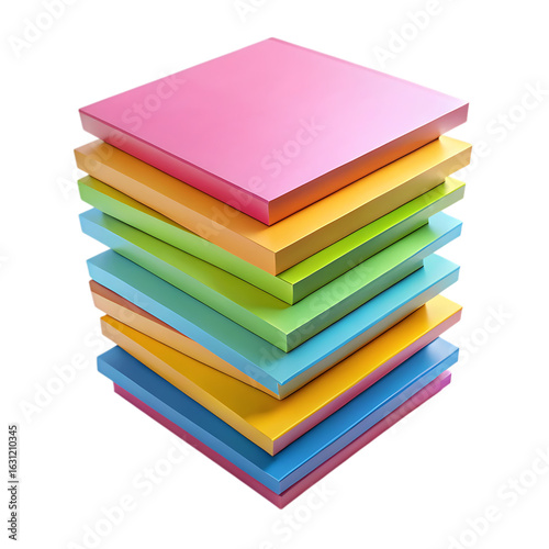 Wallpaper Mural 3d stack of colorful adhesive note paper isolated on transparent background png Torontodigital.ca