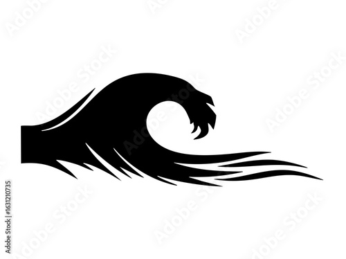 Vector Dynamic black wave with claw-like .