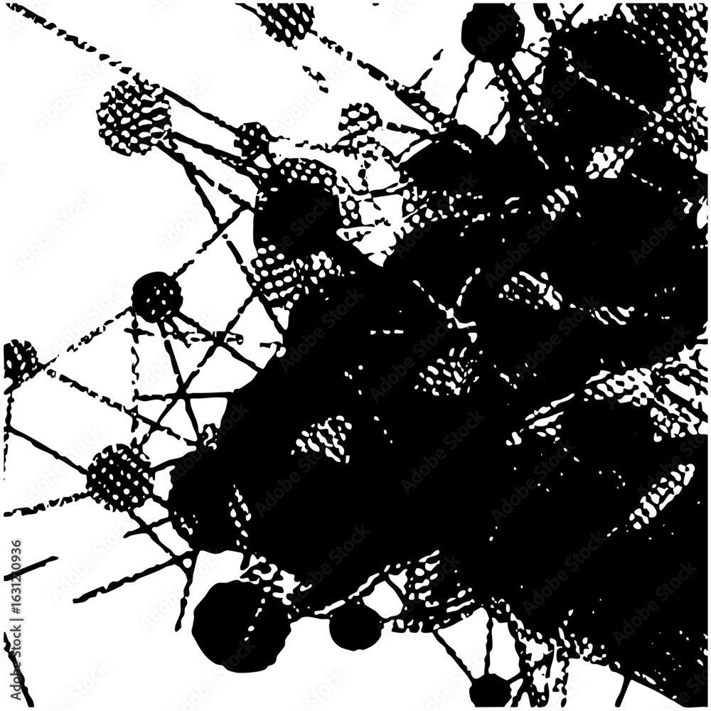 Obraz premium Vector Abstract network of interconnected nodes and lines forms a complex digital .