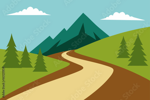 scenic hiking trail on summer ridgeline