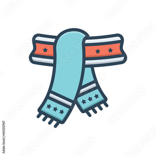 Color illustration icon for muffler