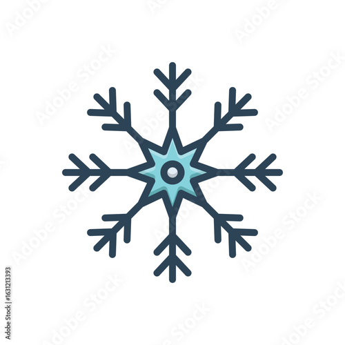 Color illustration icon for snowflake