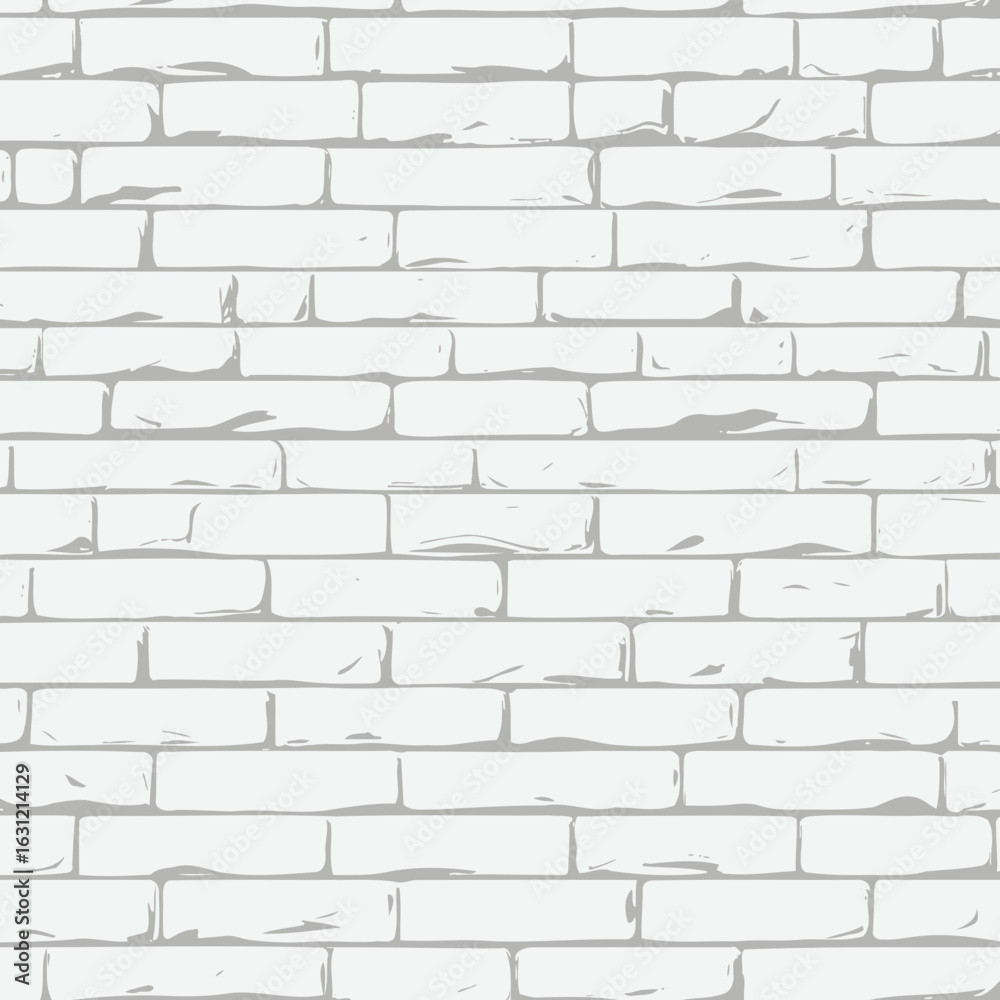 Fototapeta premium Seamless white brick wall texture with subtle shadows and highlights for minimalist backgrounds and vector pattern design