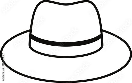 Black fedora hat isolated on transparent background